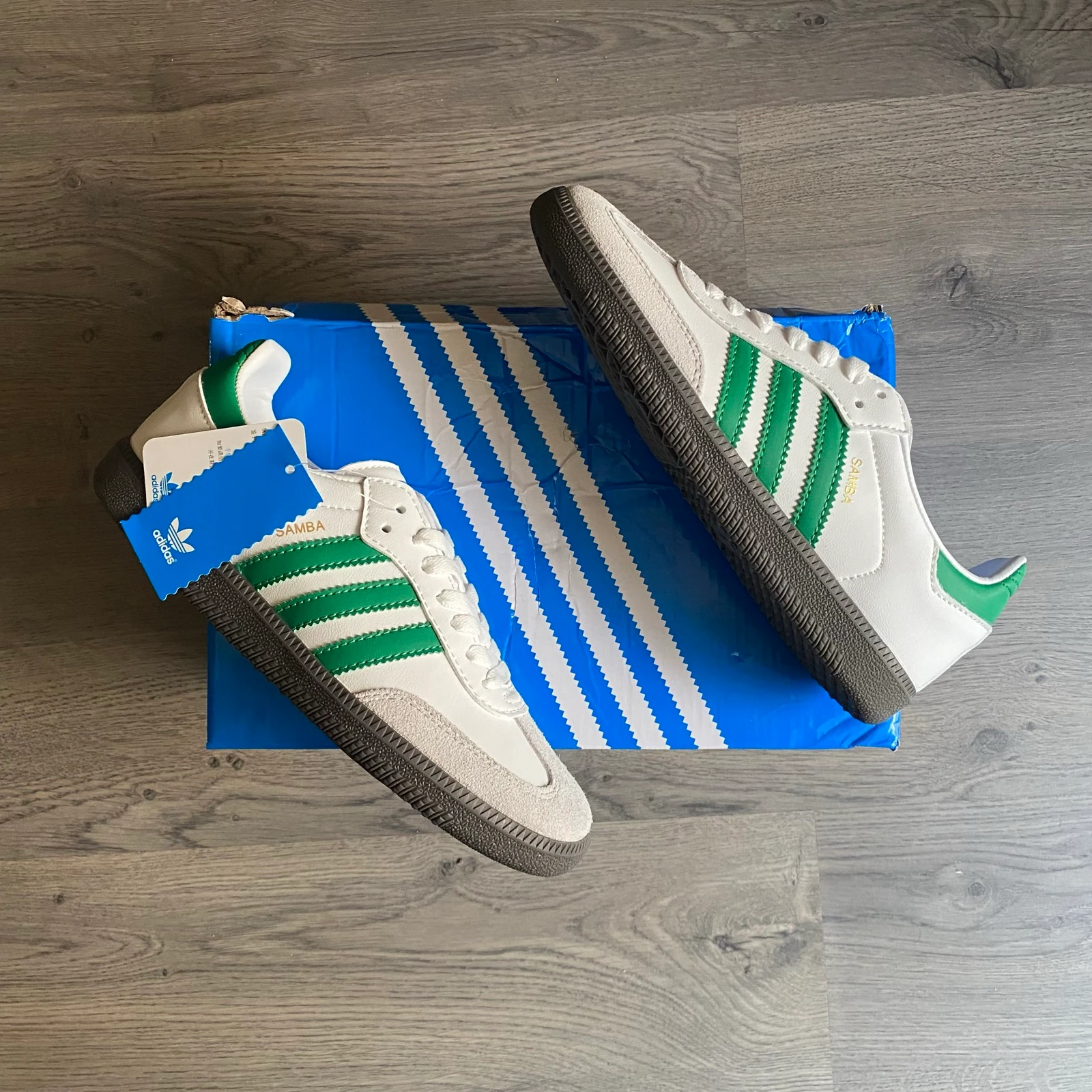 Adidas Samba OG Blancas Verdes | Talla 39 | Nuevas | Con Caja